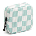ZOEMTIU Small Makeup Bag for Purse,Mini Cosmetics Bag cute Zipper corduroy Cosmetic Pouch Storage Pouch Travel Toiletry Organizer for Women Girls(Checkered Green)