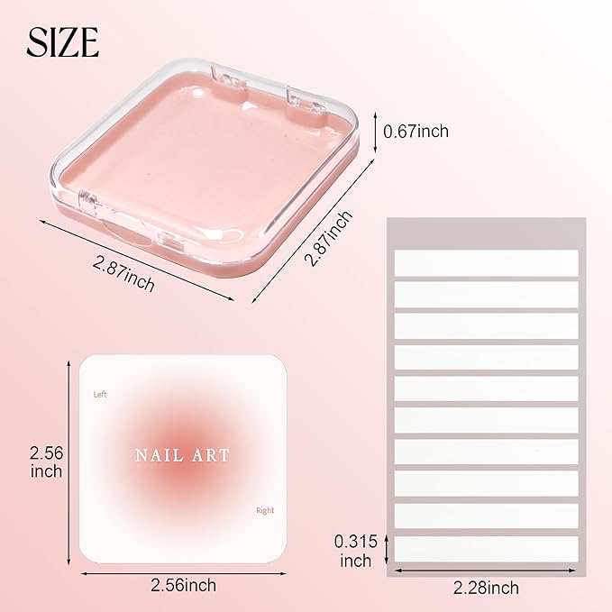 9 Pcs Press On Nail Storage Box in 3 Colors, Acrylic Fake Nail Case with 9 Display Cards and 2 Sheets of Double-Sided Adhesive Tape (20 Strips) for Nail Art Home Salon Packaging Use