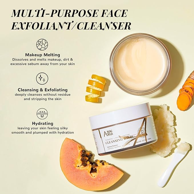 ANAI RUI Turmeric Makeup Remover Cleansing Balm, 3.5OZ