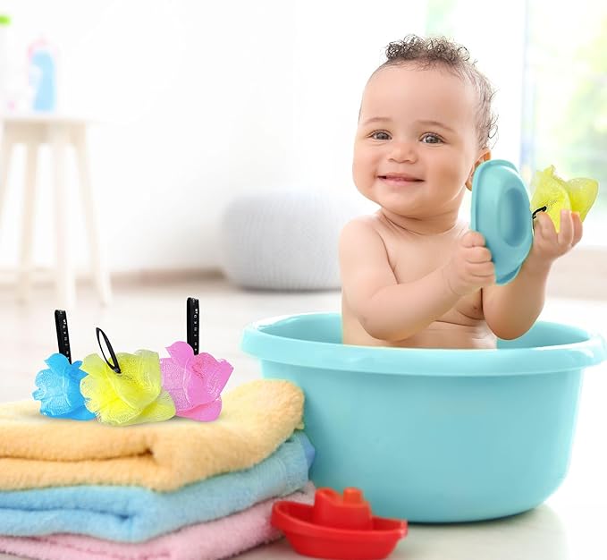 Loofah Lord 30 Mini Full Bodied Quality Bath or Shower Sponge Loofahs Pouf Mesh Assorted Colors Wholesale Bulk Lot