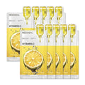 Mediheal Essential Face Mask [Vitamin C] Clear Toning 10 pcs. with 99% Purity Vitamin C & 10 Vita Actives for Radiance & Hydrating Glow & Vitalizing- Korean Skin Care & Vegan Formula Korean Sheet Mask