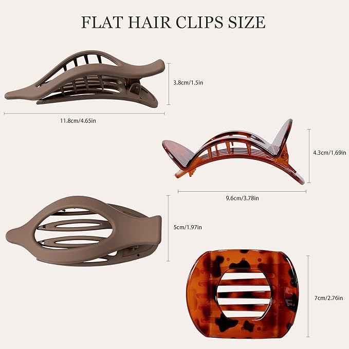 8 Pack Flat Hair Clips for Women, Valentine's Day Gifts, Matte Flat Claw Clips for Thick & Thin Hair No-Slip Strong Hold Hair Barrettes, French Duckbill Styling Accessories for Women