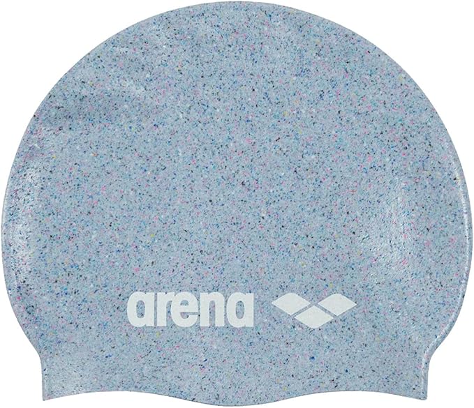 Arena Classic Unisex Recycled Silicone Swim Cap for Women and Men, Intensive Training and Racing Comfortable Long Hair Swimming Hat, Gray/Multi