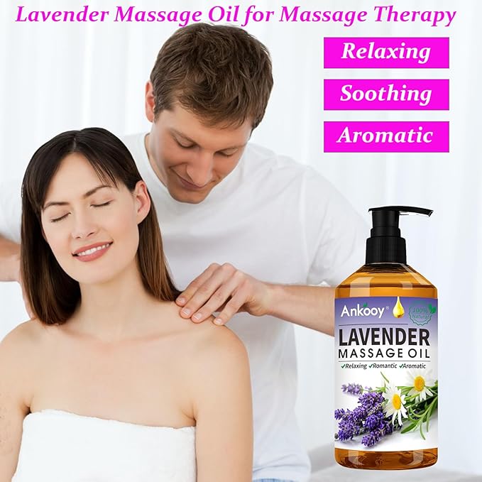 3 Pack Massage Oil for Massage Therapy,Sore Muscle Arnica Oil & Relaxing Lavender Oil & Ginger Oil Lymphatic Drainage & Massage Ball,Massage Kit Gifts for Women Men,Spa Gifts Birthday Gifts for Women