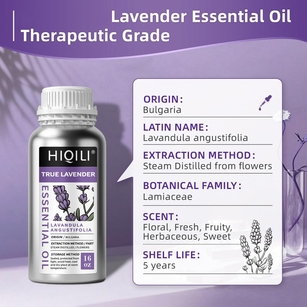 HIQILI Lavender Essential Oil for Aromatherapy, Candle & Soap Making