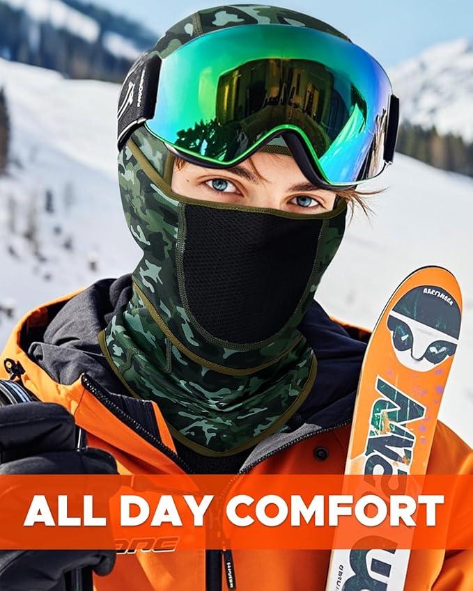 Balaclava Face Ski Mask with Movable Deisgn for Men Women-Fleece Winter Face Covering for Cold Weather Skiing Outdoor Work
