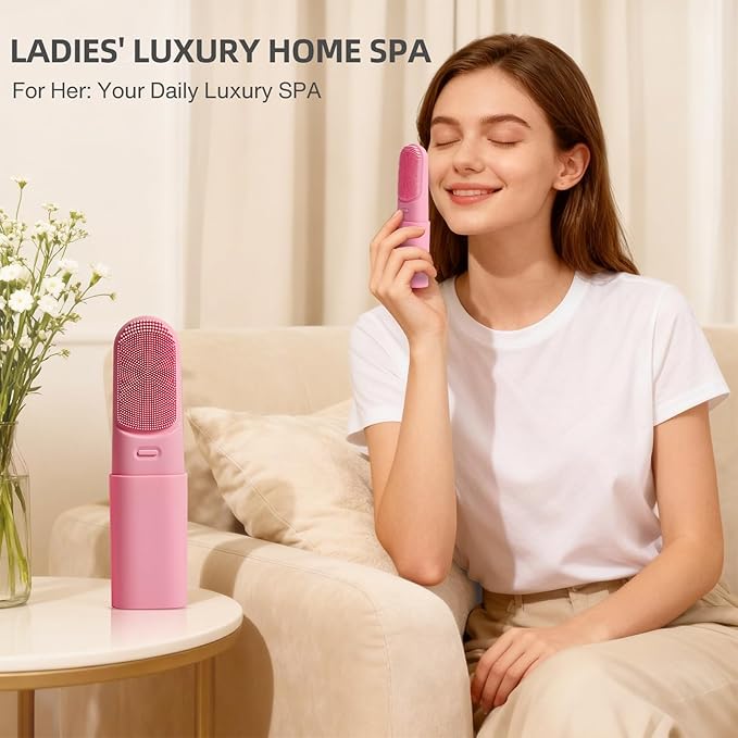 Face Scrubber with Heated,3 Modes Waterproof Rechargeable Portable Travel Size Makeup Remover Cleansing, Exfoliating and Massaging Facial Scrubber for Men &Women