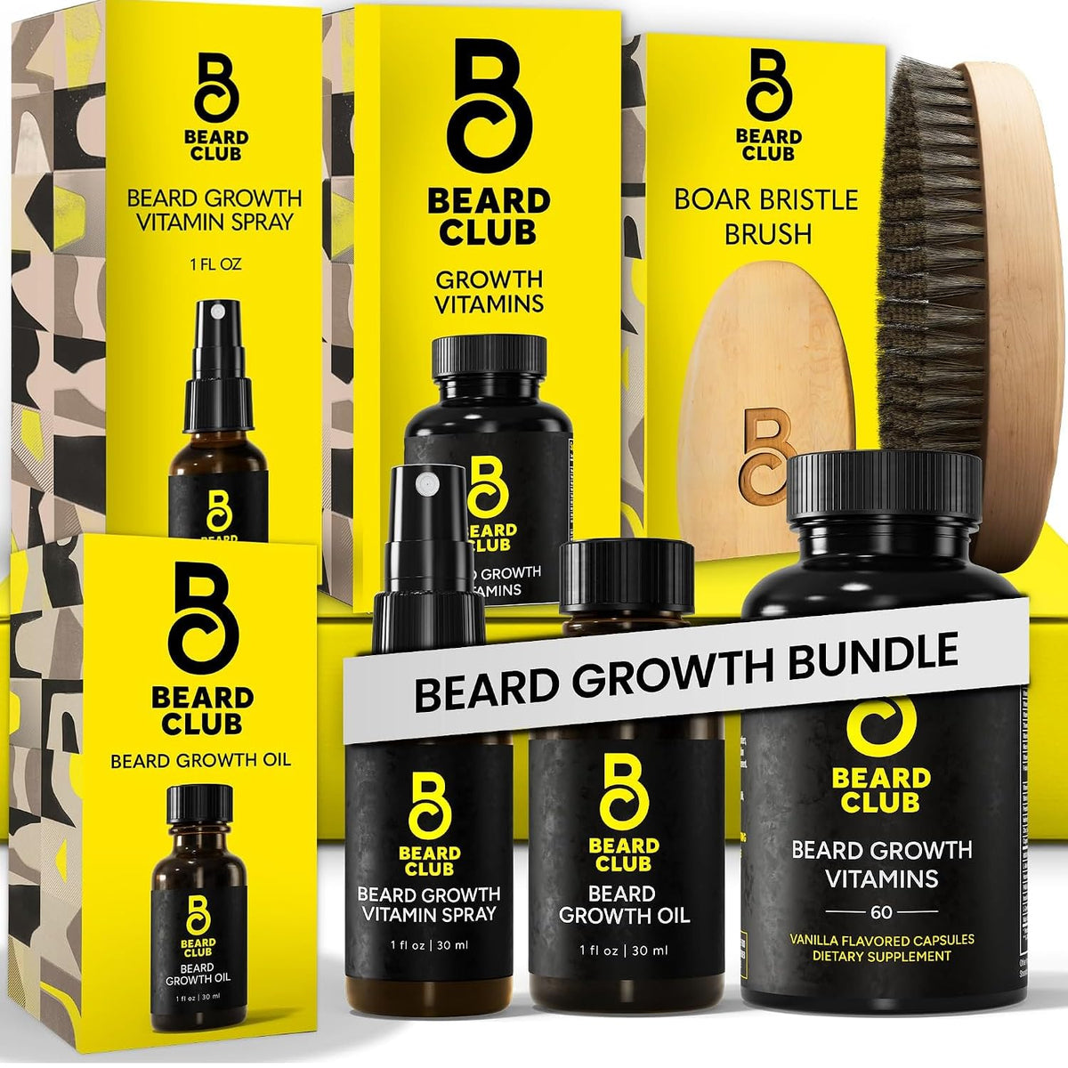 Beard Club Derma Roller & Beard Growth Oil - Microneedling Roller with 540 Titanium Coated Microneedles & Cedar, Sandalwood Beard Oil