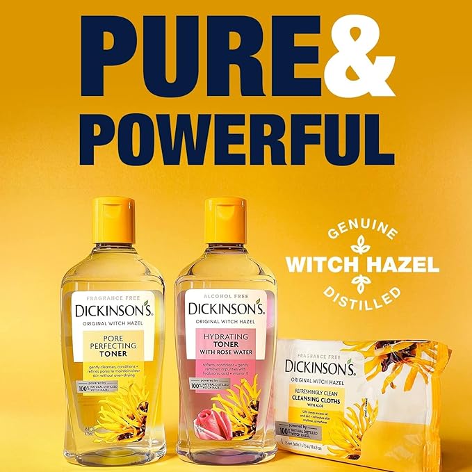 Dickinson's Original Witch Hazel Pore Perfecting Toner | 100% Natural Distilled Witch Hazel | America's #1 Toner | Refines Pores | Removes Impurities & Oil |8 Fl Oz | 6 Count