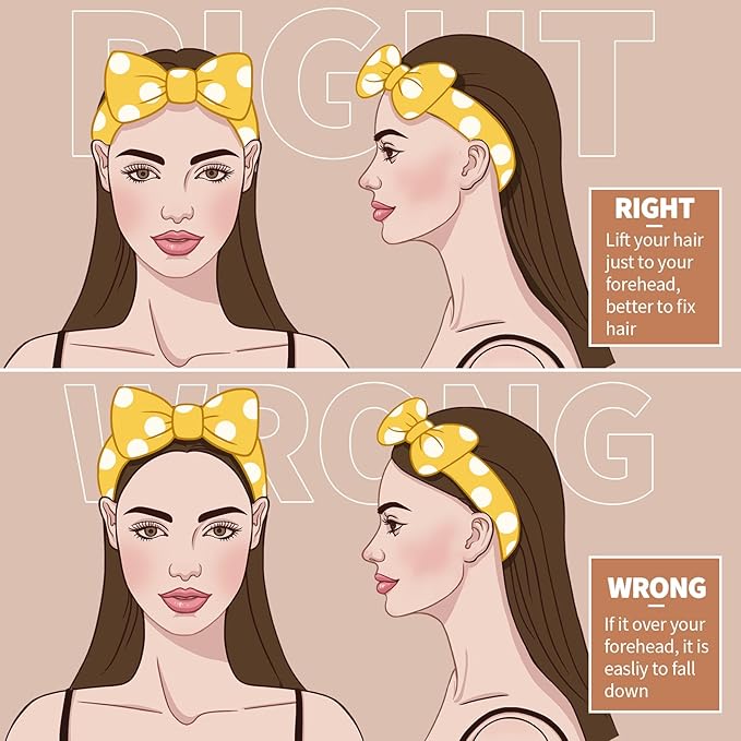 Teenitor 5pcs Makeup Headband with Removable Bow, Spa Headband for Washing Face for Teen Girls Women, Gifts Basket for Teens Girls Party, Skin Care Washing Hairband