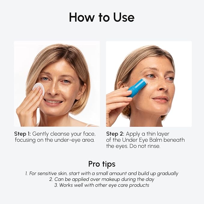 MAREE Under Eye Balm Stick Hydrating – Retinol Caffeine Under Eye Brightener Stick for Older Women – Collagen Undereye Cream for Dark Circles & Wrinkles – 0.28 Ounce, Blue