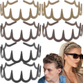 Supgoodom 6 PCS Zig Zag Headbands Plastic Wavy Hair Head Band Comb with Teeth Hoop Accessories for Women Men Girls, Matte Retro Color