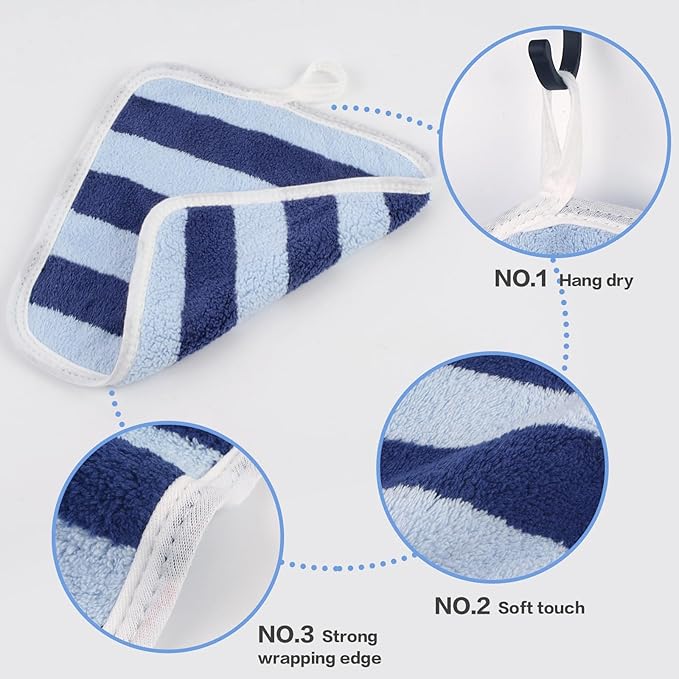 SINLAND Microfiber Facial Cloths Fast Drying Washcloth 8inch x 8inch Absorbent Face Wash Cloth Soft Makeup Remover Cloths