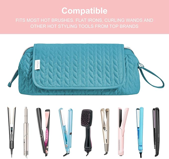 KarSyon Hair Tools Travel Bag with Hot Tool Mat 2 in 1 Organizer Bags