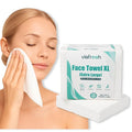 Disposable Face Towel Travel Pack – XL 10"×12" Face Towelettes Disposable, Ultra-Soft & Thick Travel Face Wipes for Sensitive Skin, Makeup Remover Dry Wipes, 15 Towels per Pack – Visfresh (3 Packs)