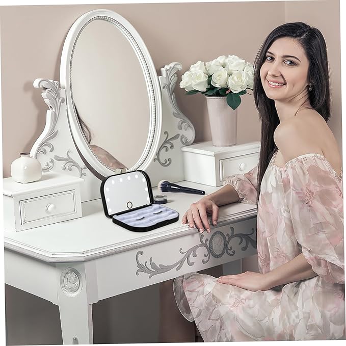 OSOLADY Organizer Box for Eyelashes Lash Tray Holder Led Lighted Lash Storage Case for Makeup