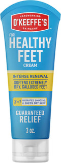 O'Keeffe's for Healthy Feet Intense Renewal Cream with Urea & Alpha Hydroxy Acid - 3 oz Tube (1 Pack) - Chemically Exfoliates and Softens Extremely Callused, Dry Feet