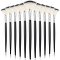 Ziliny 12 Pcs Soft Facial Fan Brush Blush Makeup Brush Face Mask Acid Applicator Multi Use Cosmetic Tools for Peel Mask Makeup for Mud Cream(Black Silver)