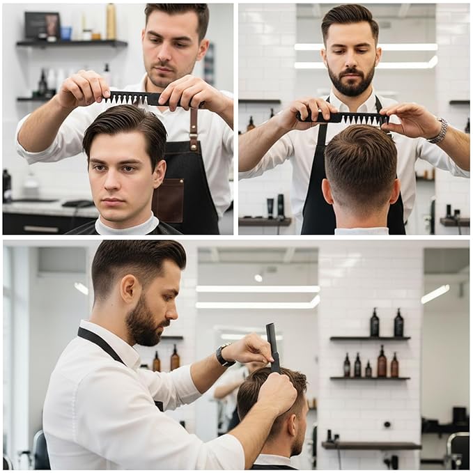 Folding Hair Comb for Men, Fine Tooth & Wide Tooth Comb, Double-Sided Pocket Comb for Hair, Portable Folding Pocket Combs for Men for Travel Grooming Beards and Mustaches