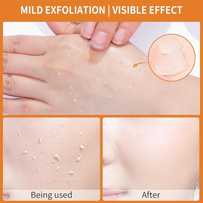 Ezyuanchly Orange Exfoliating Gel, Moisturizer Face Body Scrub Gel,Deep Cleansing Moisturizing Facial Exfoliator,Natural Orange Peeling Gel Face Scrub (2PCS)