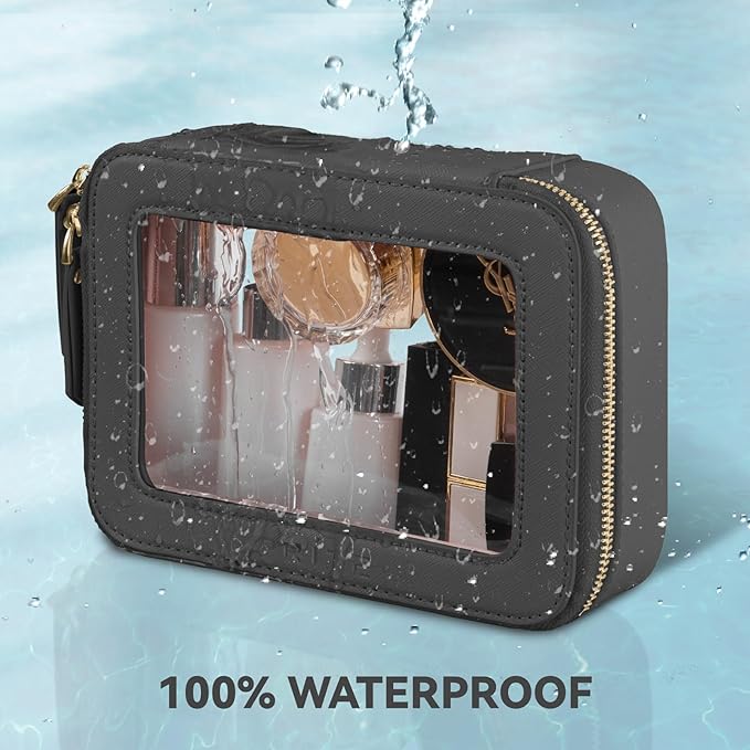 Prite Clear Makeup Bag Travel Cosmetic Organizer Toiletry Case for Women