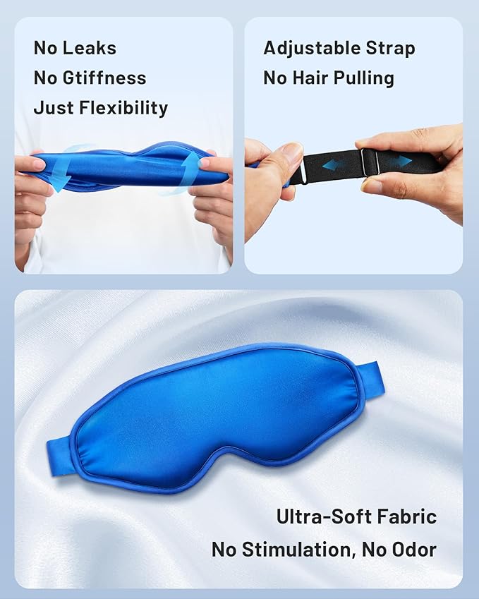 Cooling Eye Mask for Puffy Eyes: Fsa Eligible Items Hsa, Face Ice Eye Pack for Migraine After Surgery Relief - Reusable Cold Compress for Headaches Puffiness - Comfortable Weighted Fit Gel Sleep Mask