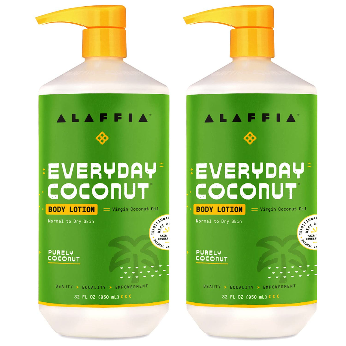 Alaffia EveryDay Coconut Body Lotion, Purely Coconut, 32 Oz