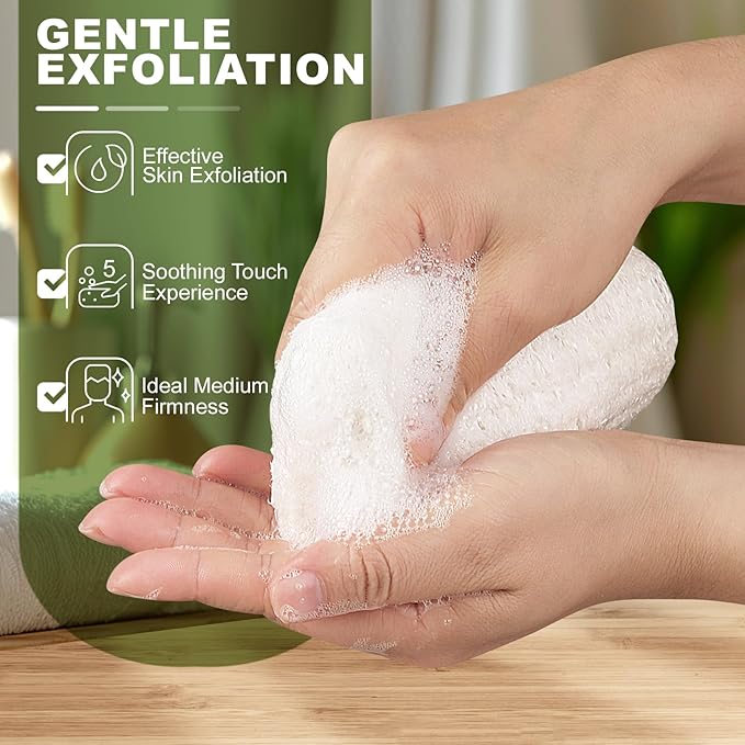 Createjoya 3 Pack Natural Loofah Sponge Exfoliating Body Scrubber 5 Inch