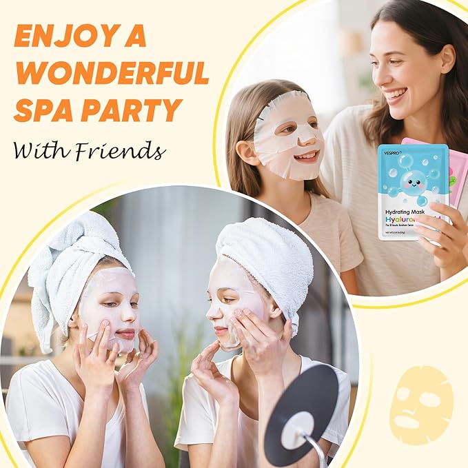 60 Pack Bulk Collagen Facial Masks, moisturizing & Hydrating Face Masks for Women, Skincare for All Skin Types, Bulk Sheet Mask Skin Care Gifts, Sleepover Party for Teen Girls(12 Types x 5 Pcs)