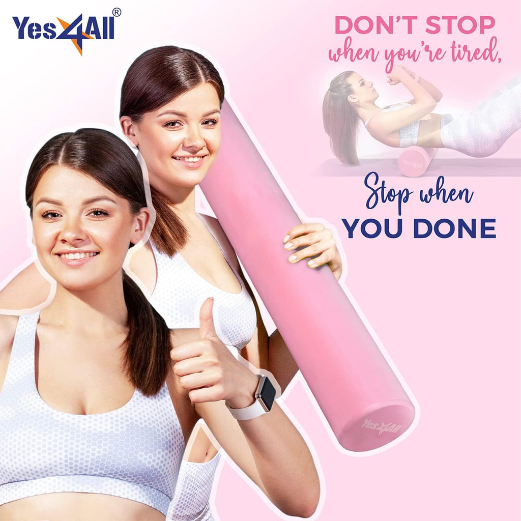 Yes4All EVA Firm Foam Roller for Back - Round Roller for Exercise, Yoga & Pilates 12/18/24/36 inch
