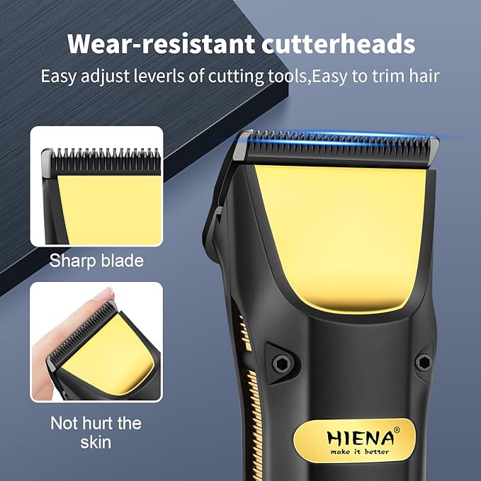 HIENA PRO Professional Hair Clippers Set for Men, Cordless Clipper Kit & Trimmer Set, Electric Foil Shavers and Beard Trimmers, Ear, Nose Hair Trimmer Set & Facial Grooming Tool Kit, Gifts for Men