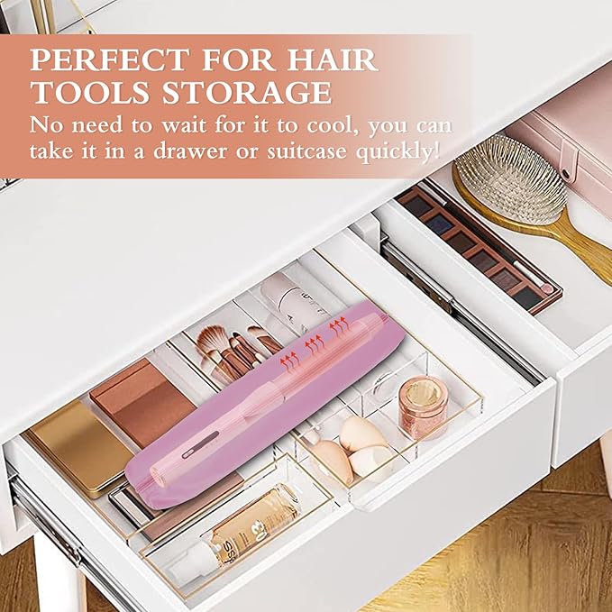 Suafrnut Professional Hot Hair Tools Organizer Bag Portable Travel Heat Resistant Storage Case Pouch for Curling Irons, Flat Irons, Hair Straightener and Styling Tools(17.7" x 3.2"x 3.2")