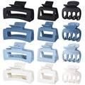 SMKSL 3 Styles Hair Clips for Women Small Medium Big Claw Clips for Thin Thick Hair 12 Pcs Hair Claw Clips Hair Clips Combination Hair Accessories for Women (Blue)
