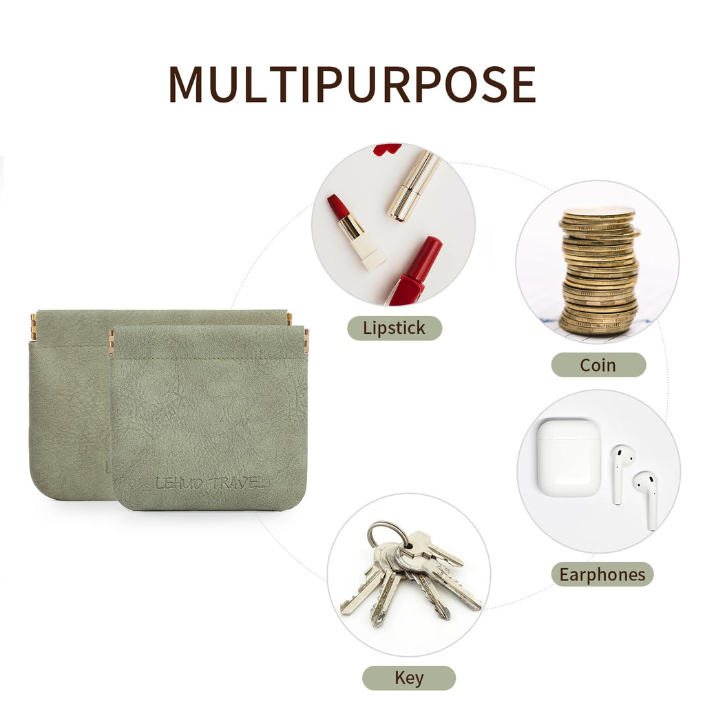 RIGHT AWAY 2 PCS Small Makeup Bag for Purse,Mini Cosmetic Organizer Make Up Bag for Women,Squeeze Coin Purse Pouch,Portable Tiny Makeup Pouches for Cosmetic Accessories,Lipstick, Jewelry, Card, Coins