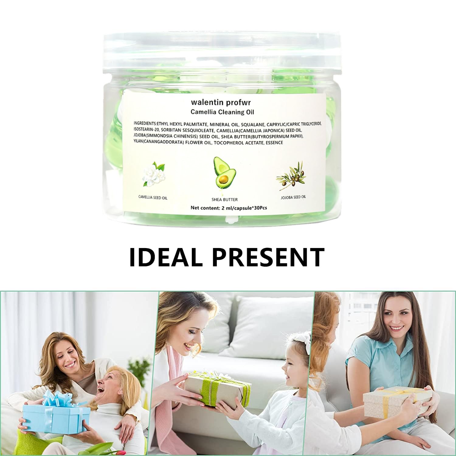 walentin profwr Cleansing Oil for Face, 30 Pcs Mini Moisturizing Camellia Seed Travel Size Deep Cleansing Oil, Portable Makeup Remover Oils, Gentle Cleaning Oils for All Skin Types