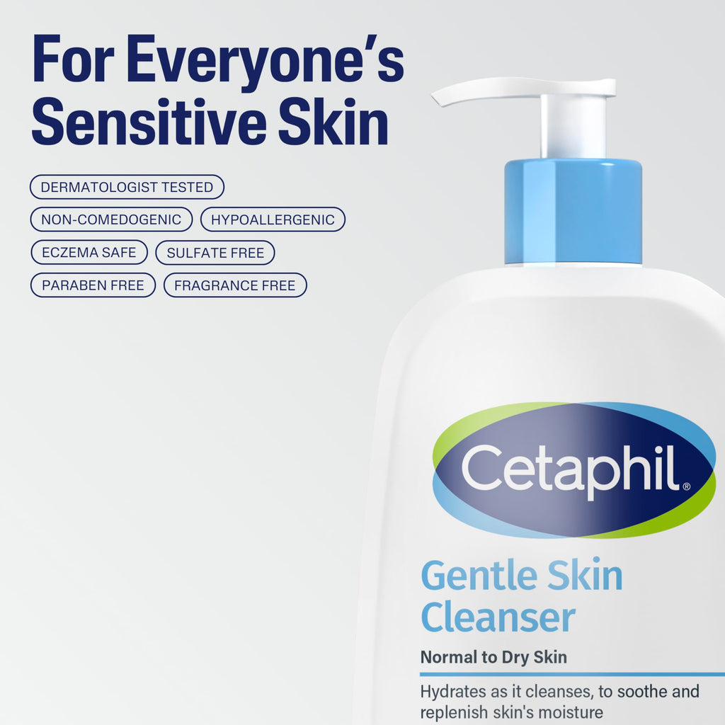 Cetaphil Gentle Skin Cleanser, Hydrating Face Wash, Sensitive Skin, 20 oz