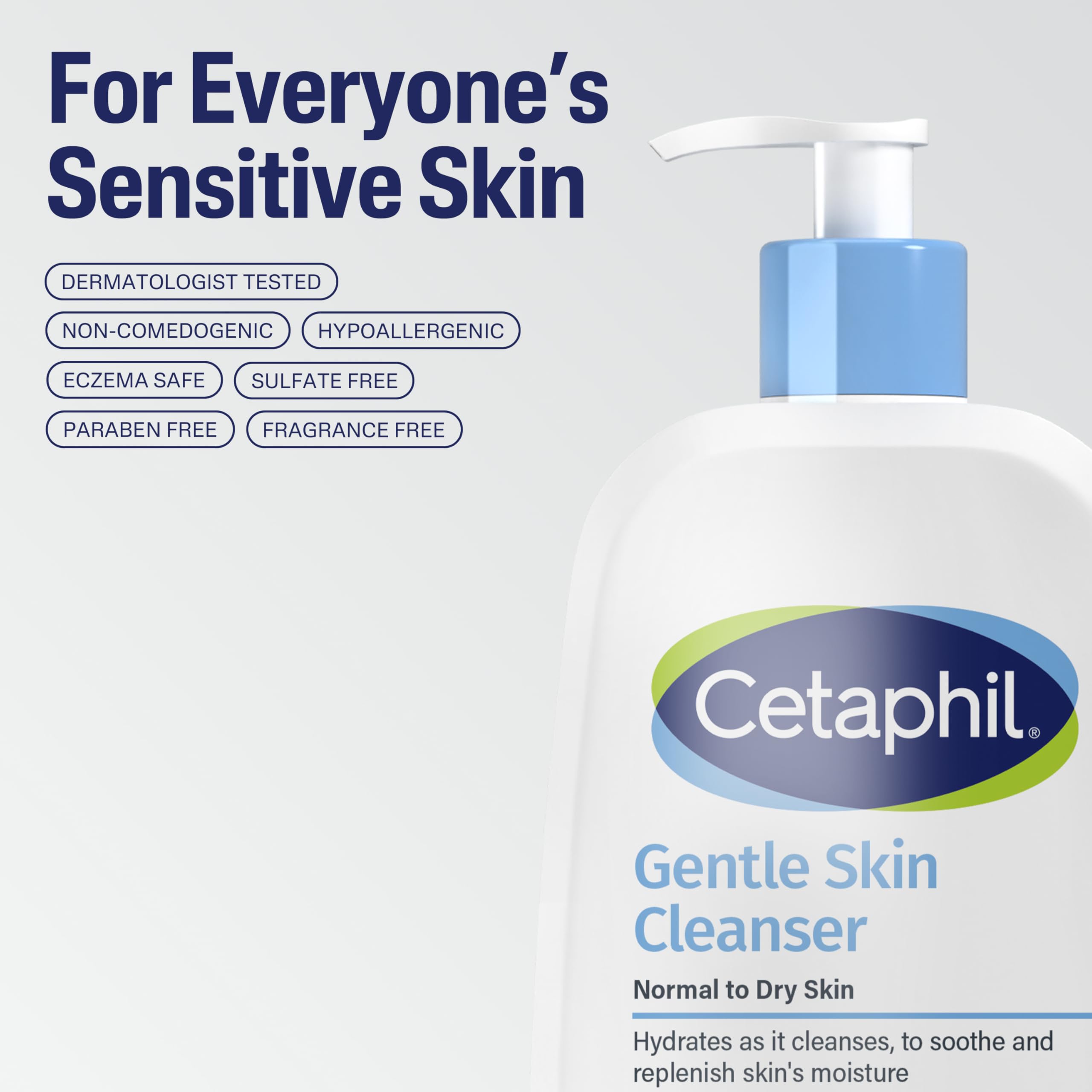 Cetaphil Gentle Skin Cleanser, Hydrating Face Wash, Sensitive Skin, 20 oz