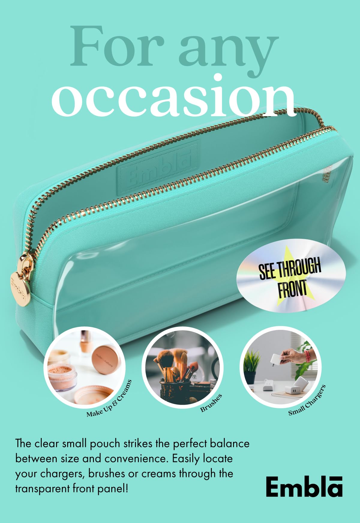 Makeup Bag for Women, Travel Cosmetic Organizer, Waterproof Toiletry Pouch