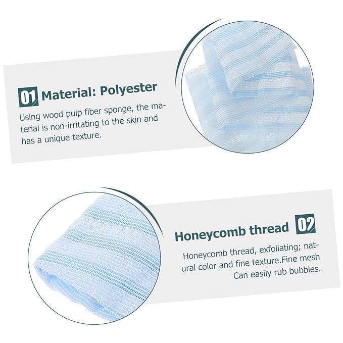AUTSUPPL Portable Back Bath Towel Double-Sided Exfoliating Shower Scrubber Straps for for Deep Cleaning Back Neck and Shoulders