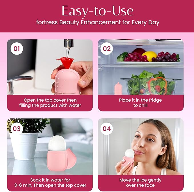 Milano Home Ice Face Roller Massager for Face, Eyes, and Neck - Reusable Silicone Ice Cube Mold for Natural Skin Care, De-Puff Eye Bags, Reduce Migraine Pain | Facial Beauty Ice Roller