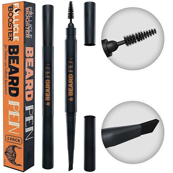 Beard Pen Filler for Men - Barber Styling Grooming Pencil - Medium Black