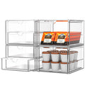 caktraie 4-Pack Acrylic 6-Drawer Office & Makeup Storage Organizer,Desk