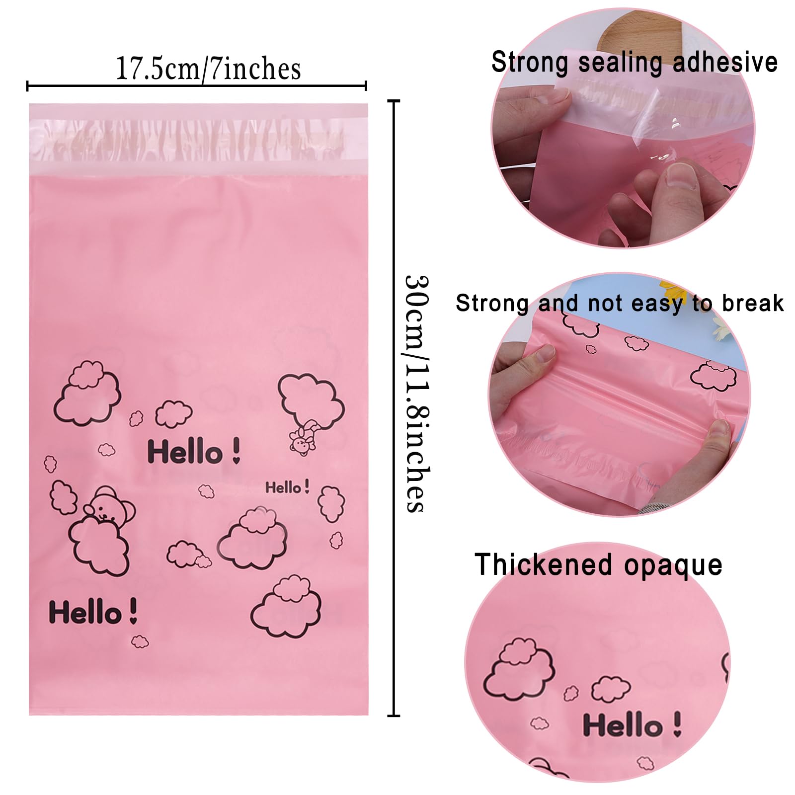 Cute Pink Sanitary Pad Disposal Bags - Pack of 200, 7x12inches Opaque Feminine Hygiene Disposal Bags for Tampons, Liners