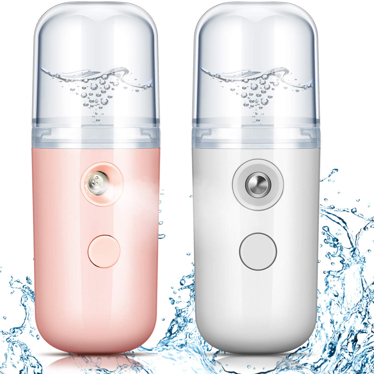 Honoson 2 Pack Nano Facial Mister Portable Sprayer(Black and Blue)