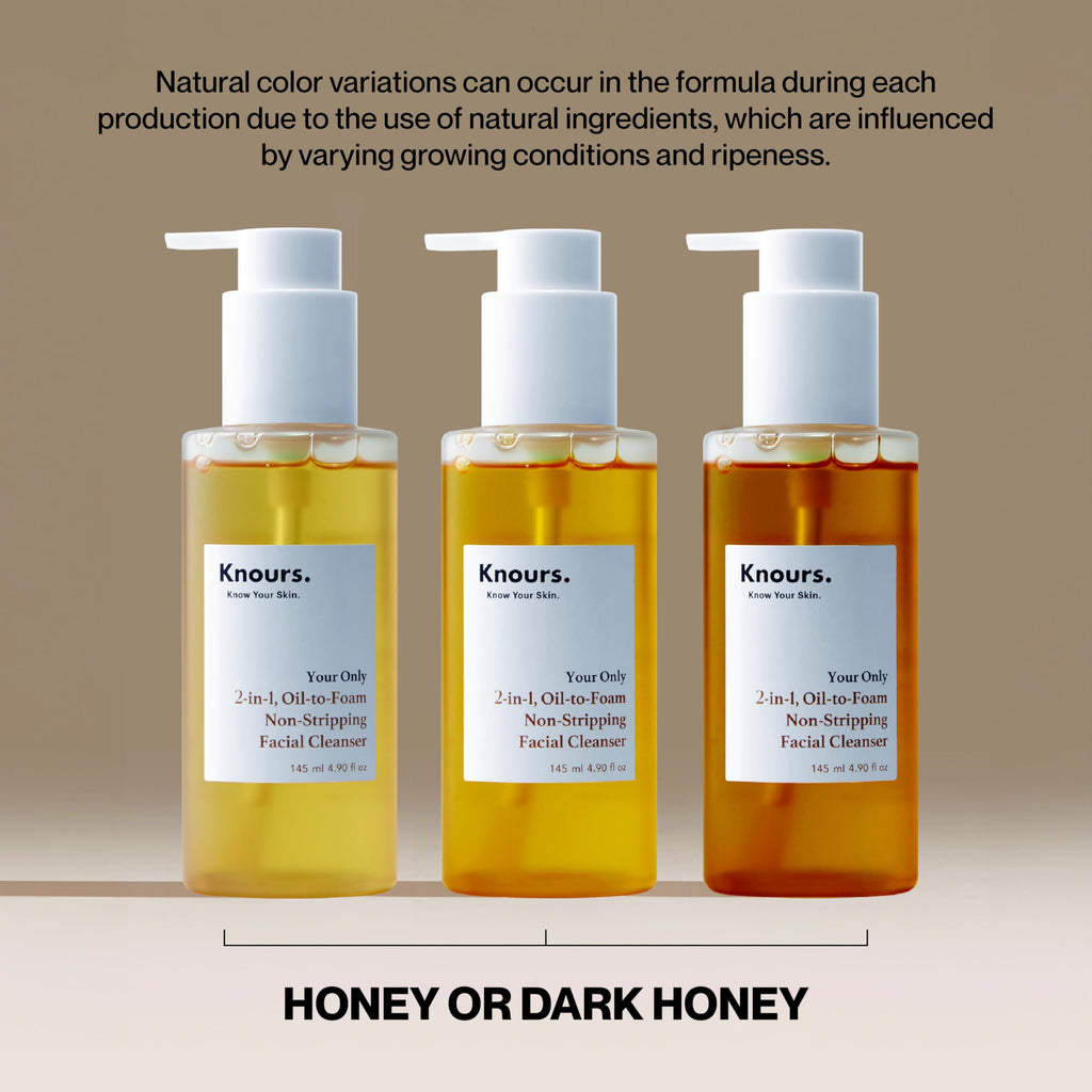 Knours. Korean 2-in-1 Makeup Remover | Oil-to-Foam Non-Stripping Cleanser | Jojoba + Honey | Non-Drying | 145ml/4.97oz