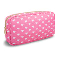 UIXIZQ Small Makeup Pouch for Purse, Nylon Travel Toiletry Storage Pouch Cute Preppy Cosmetic Bag for Women Girls, Waterproof Makeup Organizer Skincare Bag Purse with Zipper (Small-Cotton Candy)
