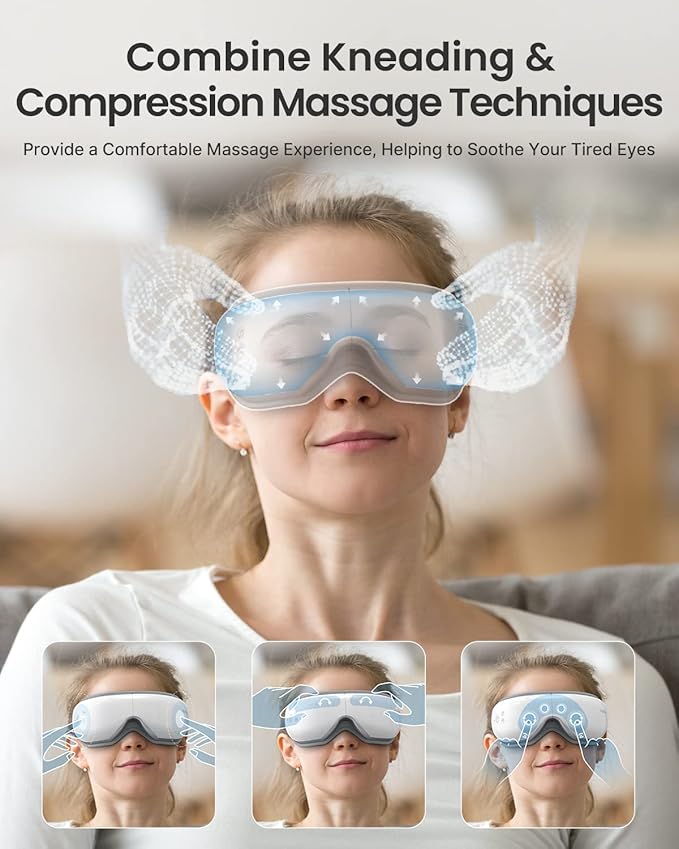 RENPHO Eyeris Smart Eye Massager with App Control, FSA Eligible HSA, Eye Mask with Heat & Wireless Music for Dry Eyes & Head Tension, Perfect Relaxing Birthday Gifts for Women and Men