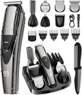 SHPAVVER Beard Trimmer for Men: Upgrade Barber Hair Clippers - 12-in-1 Cordless Grooming Kit - Waterproof Electric Razor with Turbo Speed & Precision Blades