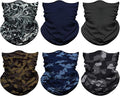 Neck Gaiter Mask, Sun Mask, Rave Bandana Face Mask, Seamless Face Scarf, Headband for Men Women (A-Black Series 3)