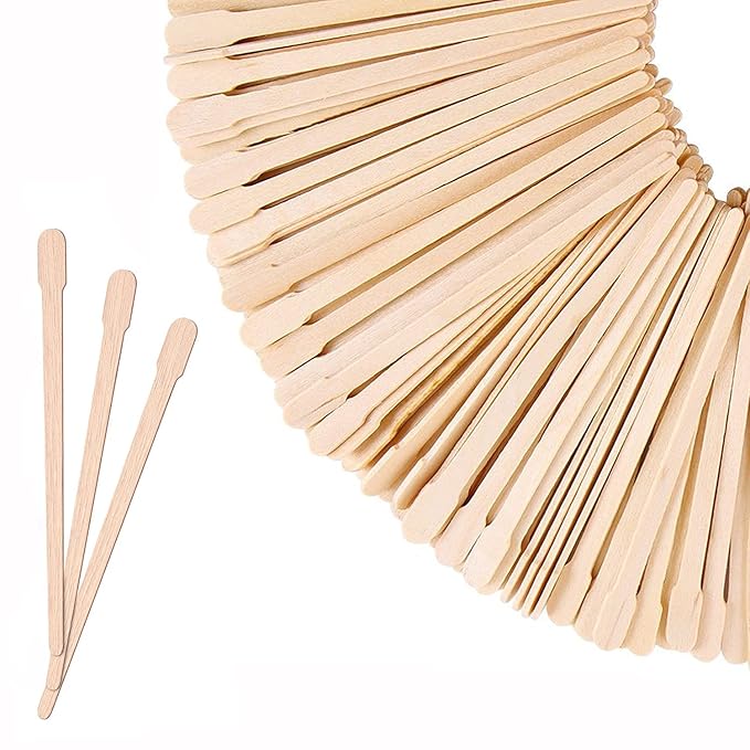 Mibly 1200 Pcs Wooden Wax Sticks - Eyebrow, Lip, Nose Small Waxing Applicator Sticks for Hair Removal and Smooth Skin - Spa and Home Usage